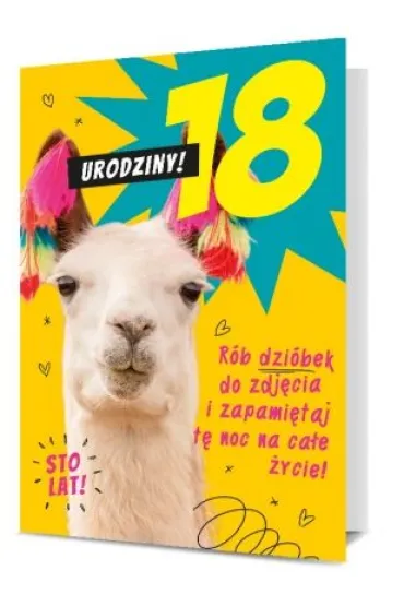 Pan Dragon Karnet B6 18-te urodziny lama
