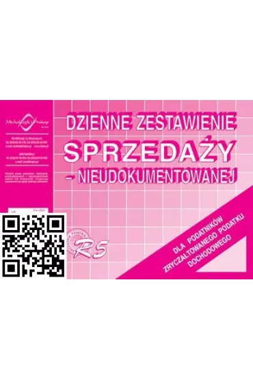 Michalczyk i Prokop Druk dzienne zestawienie sprzeda�y nieudokumentowanej A6