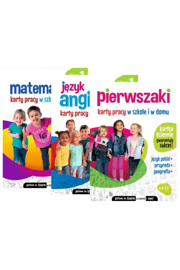Pakiet Matematyka. Karty pracy w szkole i w domu. Klasa 1, Jzyk angielski. Karty pracy w szkole i w domu. Klasa 1, Pierwszaki. Karty pracy w szkole i w domu - Marta Kurdziel