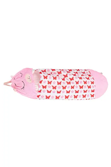 �piw�r do spania dla dzieci turystyczny poduszka 2w1 125x50cm r�owy