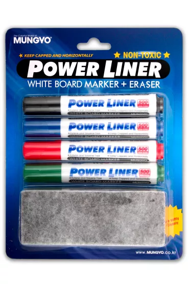 Mungyo Marker sucho�cieralny z czy�cikiem MA-4E 4 szt.