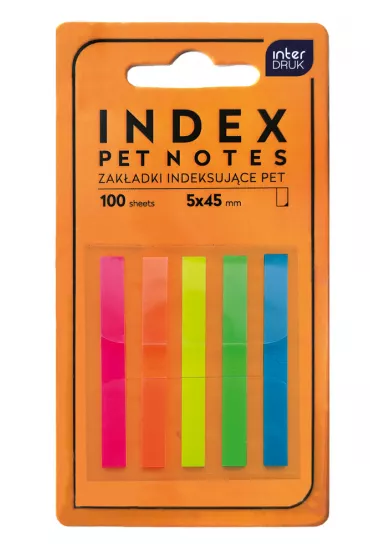 Interdruk Zak�adki indeksuj�ce paski Pet Neon 45mm 100 szt.