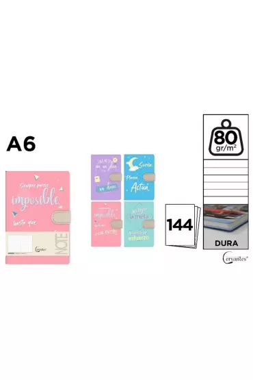 Cervantes Notes A6/144K z zamkni�ciem na magnes MIX