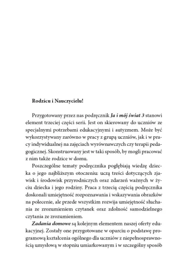Ja i m�j �wiat 3. Lekcje dla uczni�w z autyzmem i specjalnymi potrzebami edukacyjnymi. Zadanie domowe