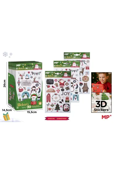 Mp Main Paper Naklejki �wi�teczne 3D 1szt.mix