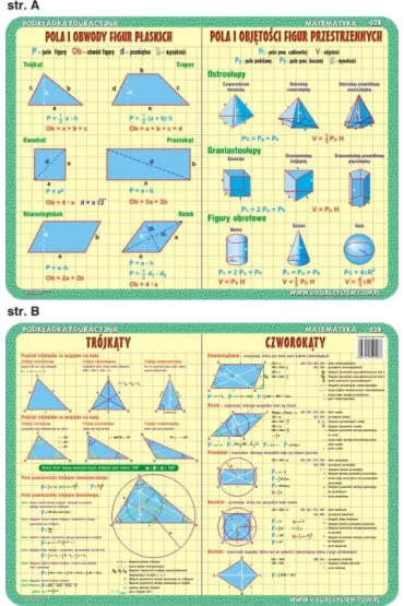 Visual System Podk�adka edukacyjna. Tr�jk�ty, czworok�ty, pola