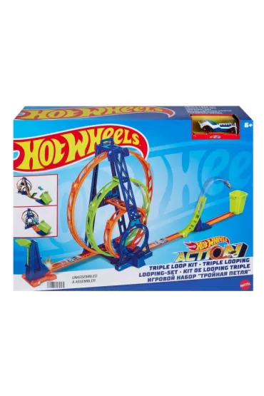 Hot Wheels Tor samochodowy Action Potr�jna p�tla. Zestaw HMX37 Mattel