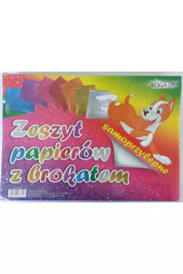 Aliga Zeszyt papier�w z brokatem samoprzylepne ZPBS-6389 8 kolor�w