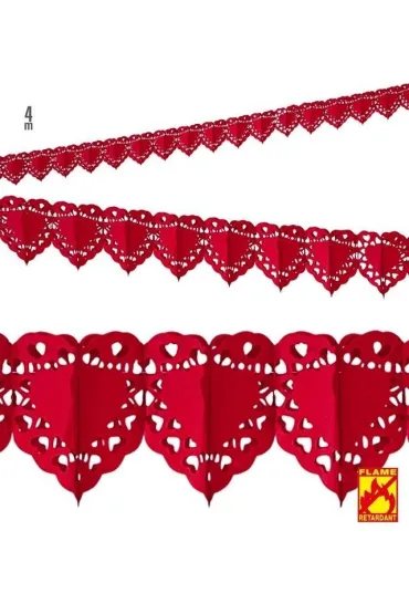 Girlanda z czerwonymi sercami 4m