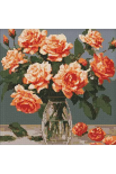 Ideyka Diamentowa mozaika - Elegancki bukiet 30x30cm