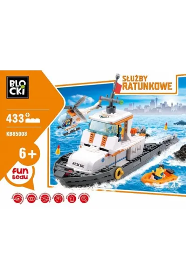 Klocki Blocki S�u�by ratunkowe Patrolowiec i helikopter 433 element�w *
