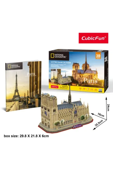 Puzzle 3D. 128 el. National Geographic. Notre-Dame Cubic Fun