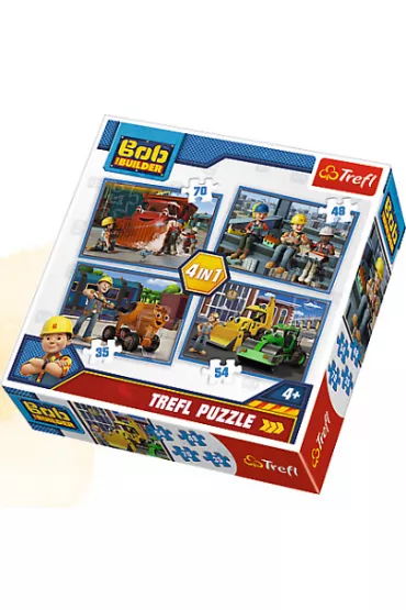 Puzzle 4w1 35+48+54+70 el. Pracowity dzie� Bob budowniczy 34270 Trefl