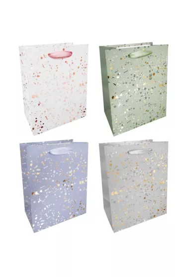 incood. Torba prezentowa  pastelowo-z�ota kropki 26 x 32 cm