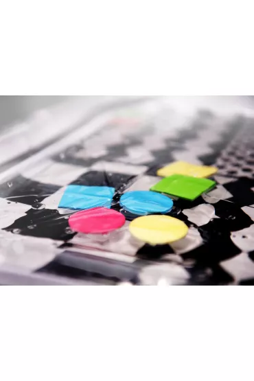 Mata wodna sensoryczna dmuchana dla niemowl�t czarno-bia�a mix wzor�w XXL 65x50 cm
