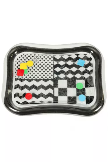 Mata wodna sensoryczna dmuchana dla niemowl�t czarno-bia�a mix wzor�w XXL 65x50 cm