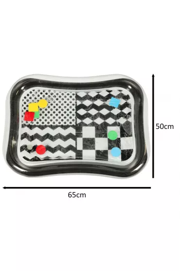 Mata wodna sensoryczna dmuchana dla niemowl�t czarno-bia�a mix wzor�w XXL 65x50 cm