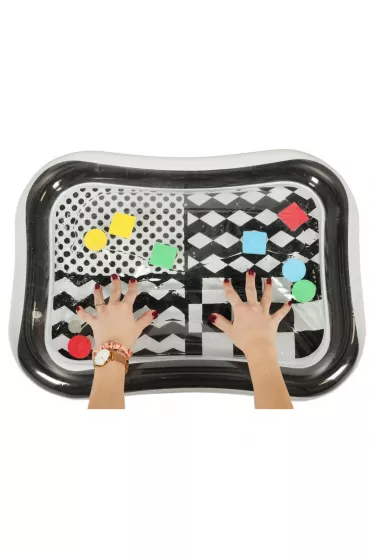 Mata wodna sensoryczna dmuchana dla niemowl�t czarno-bia�a mix wzor�w XXL 65x50 cm