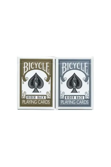 Bicycle Prestige Line, zestaw kart do gry Poker Back 2, zote i srebrne