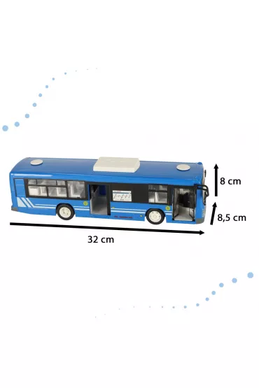 Autobus zdalnie sterowany na pilota RC z otwieranymi drzwiami niebieski
