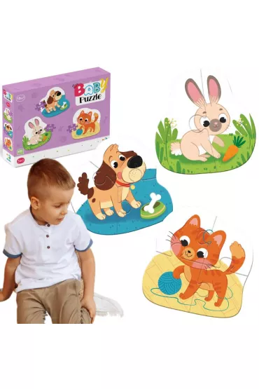 Puzzle 3w1 Zwierzaki Maksik