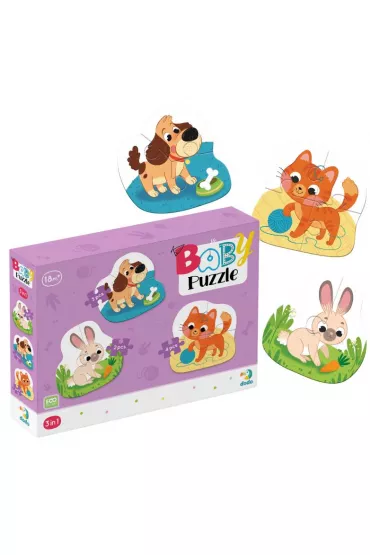 Puzzle 3w1 Zwierzaki Maksik