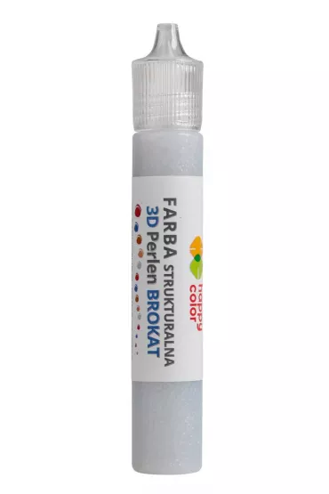 Happy Color Farba strukturalna 3D- Perlen 32 ml, brokat srebrny