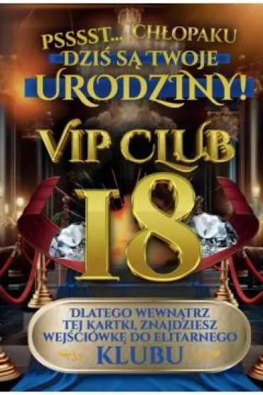 Yeku Karnet 18 Urodziny m�skie VIP club JCX140