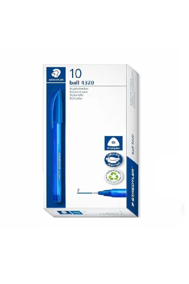 Staedtler D�ugopis jednorazowy tr�jk�tny niebieski 10 szt.