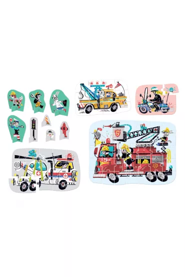 Puzzle progresywne Pojazdy w akcji Bright Junior Media
