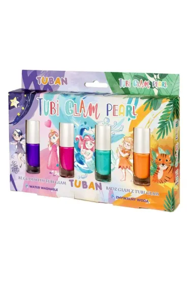 Lakier do paznokci Tubi glam zestaw 4 sztuki tubi glam per�owy Tuban