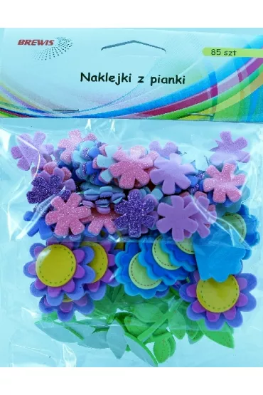 Brewis Naklejki z pianki kwiatki 85 szt.
