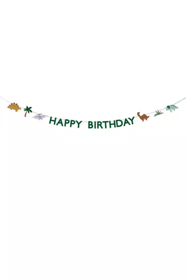 PartyDeco Baner Happy Birthday Dino 3m