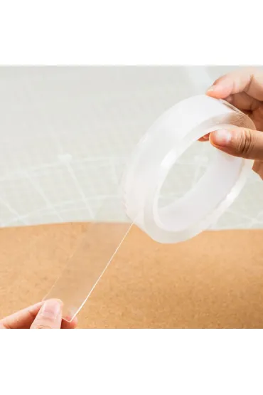 Deli Ta�ma dwustronna wielofunkcyjna transparentna 1 mm x 24 mm 24 mm x 3 m