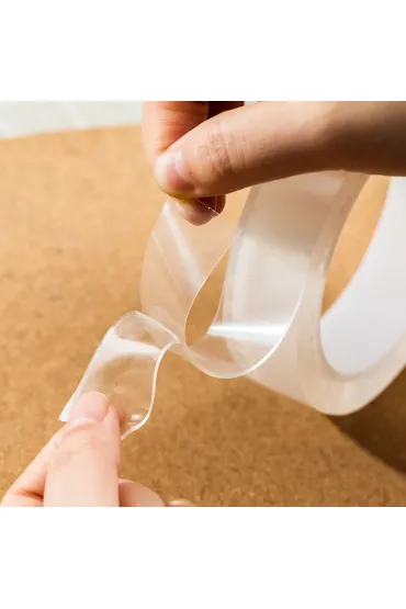 Deli Ta�ma dwustronna wielofunkcyjna transparentna 1 mm x 24 mm 24 mm x 3 m