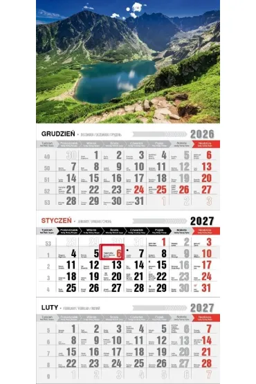 Kalendarz 2027 tr�jdzielny ekonomiczny Tatry