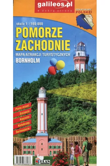 Pomorze Zachodnie - mapa atrakcji turystycznych 1:160 000