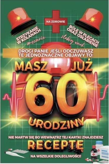 Yeku Karnet Urodzinowy z recept� 60