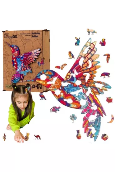Puzzle drewniane eko 120 el. Delikatny koliber A3 Maksik
