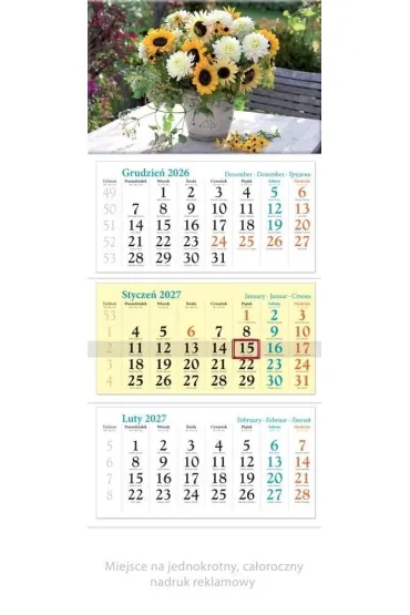 Lucrum Kalendarz 2027 tr�jdzielny Bukiet