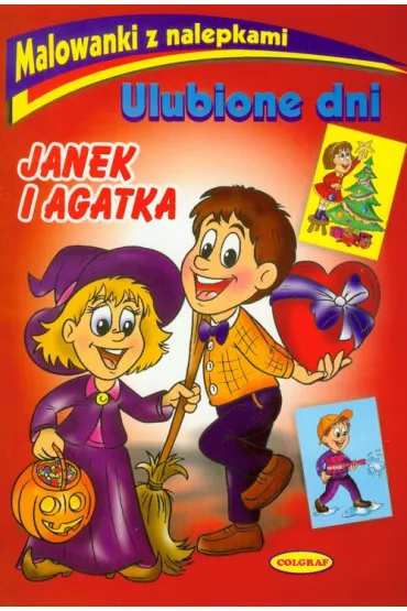 Malowanki z nalepkami Ulubione dni JANEK I AGATKA