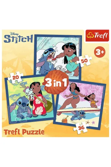 Puzzle 3w1 (20+36+50 el.) Czas ze Stitchem Trefl