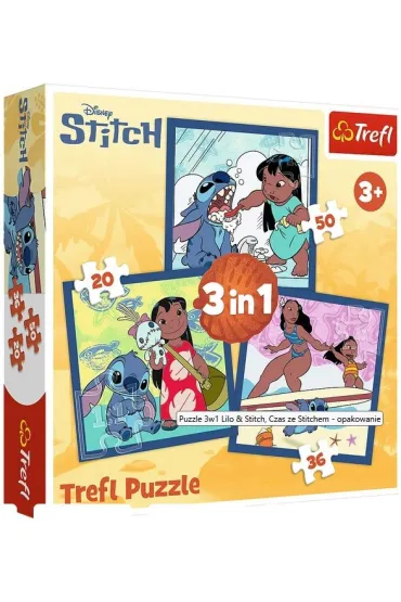 Puzzle 3w1 (20+36+50 el.) Czas ze Stitchem Trefl