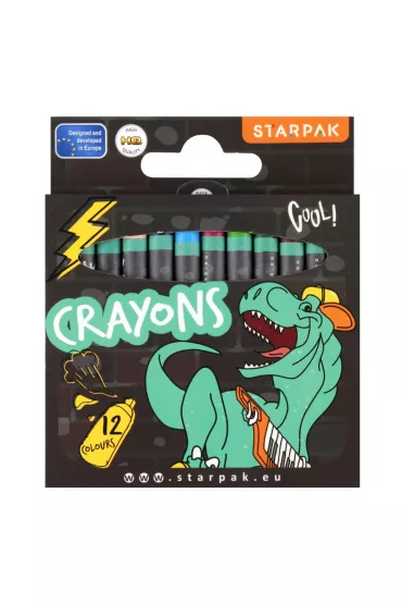 Kredki woskowe 12 kolor�w Skate Dino STARPAK 536296 12 szt.