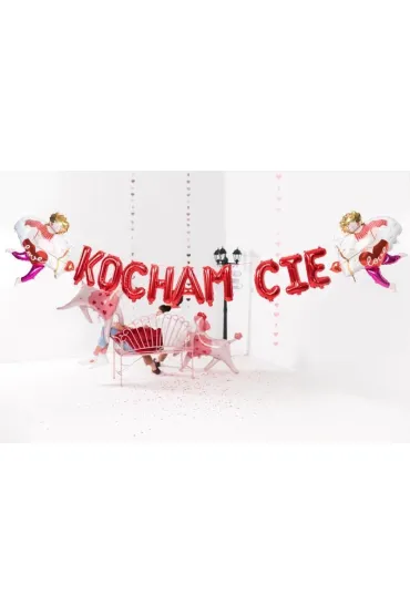 PartyDeco Balon foliowy Kocham Ci� czerwony 285x40 cm