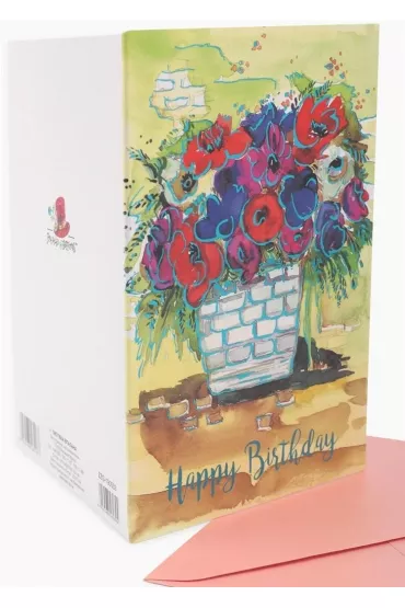 Fresh Karnet B6 z�ocony Urodziny kwiaty