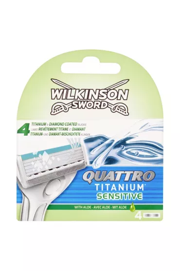 Wilkinson Quattro Titanium Sensitive zapasowe ostrza do maszynki do golenia dla m�czyzn 4 szt.