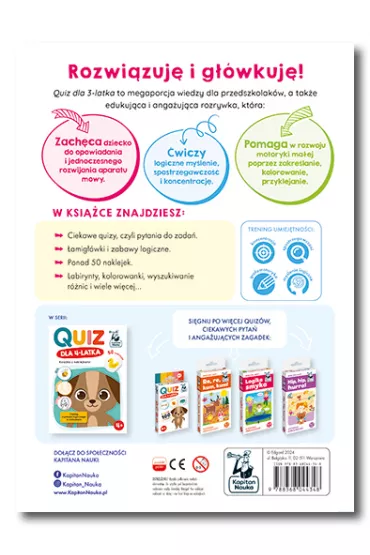 Quiz dla 3-latka. Ksi��ka z naklejkami. Kapitan Nauka - Zuzanna  Osuchowska