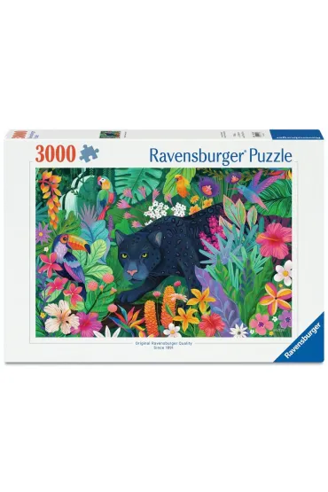 Puzzle 3000 Panther in the Blooming Jungle Ravensburger
