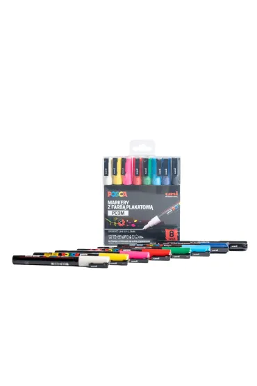 Uni Mitsubishi Pencil Markery PC-3M Posca Uni 8 szt.